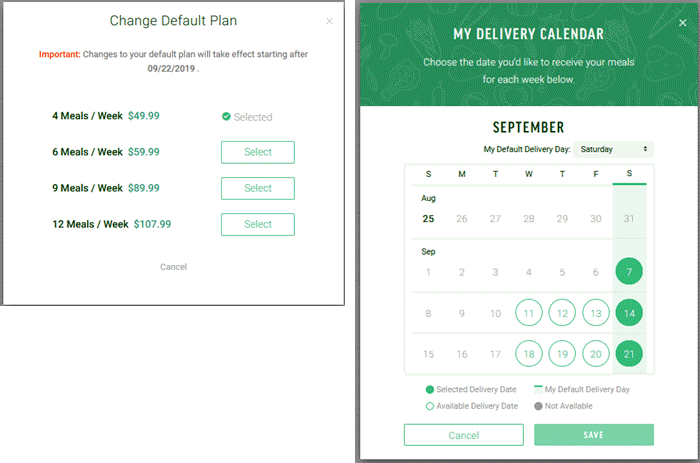 Freshly delivery schedule
