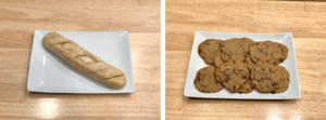 Garlic bread and chocolate chip cookies