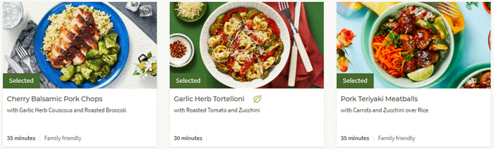 HelloFresh meals