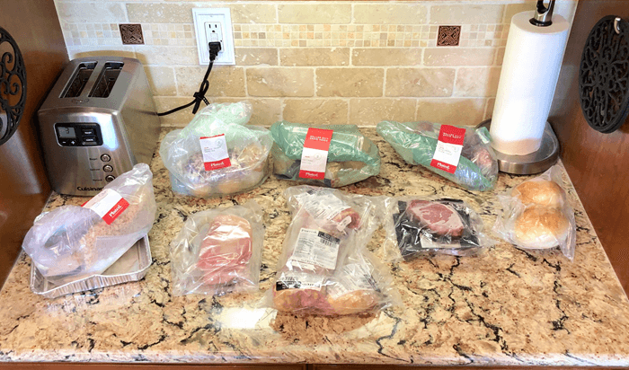 Plated items in box