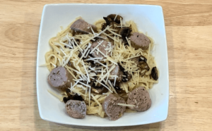 Pork sausage linguine