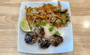 Pork teriyaki meatballs